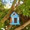 Glitzhome® 10" Modern Blue Wood Beach Hut Birdhouse